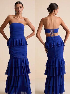 Royal Blue Ruffle Dress – NWT